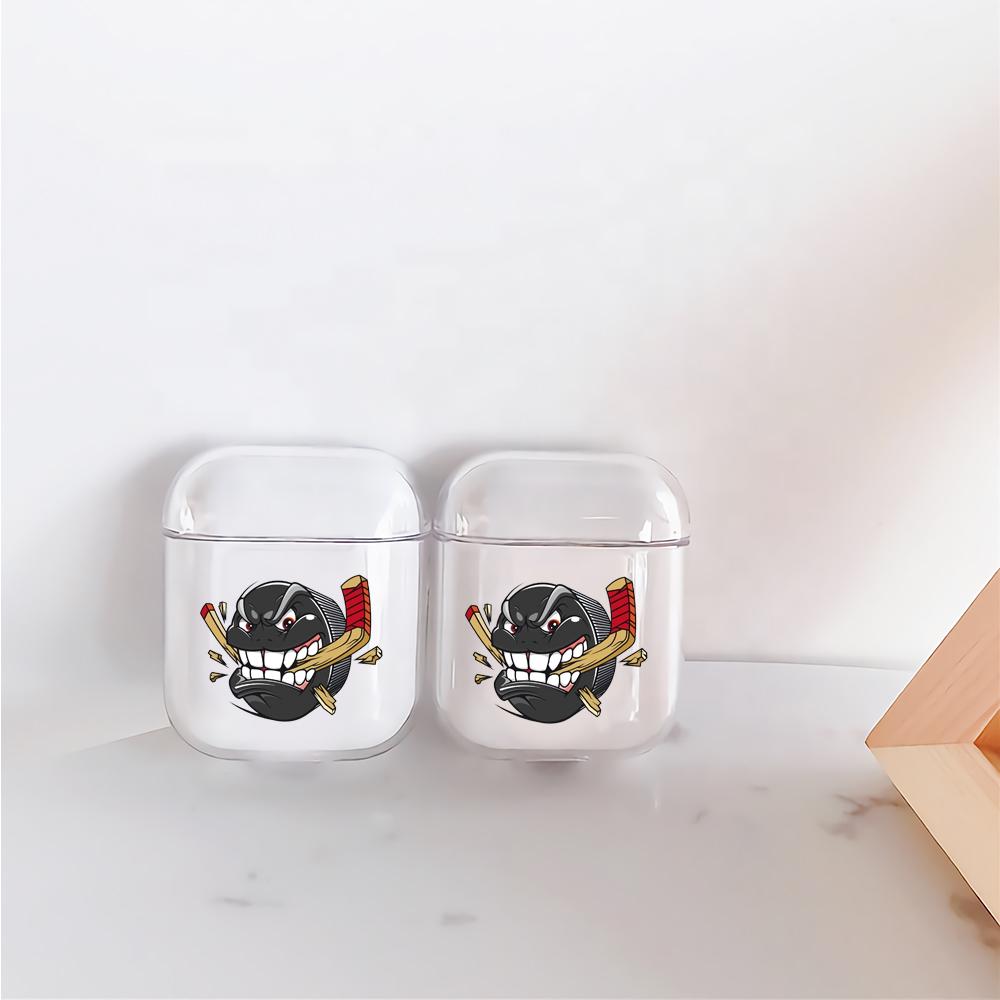 Hockey Ice Puck Cartoon Hard Plastic Protective Clear Case Cover For Apple Airpods-AirPod Case-Altracase