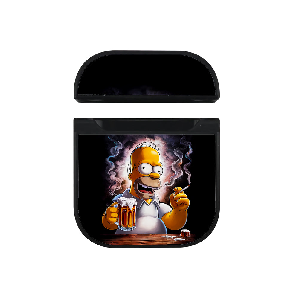 Homer Simpson Loves Beer Apple AirPods Case-AirPod Case-Black-Altracase