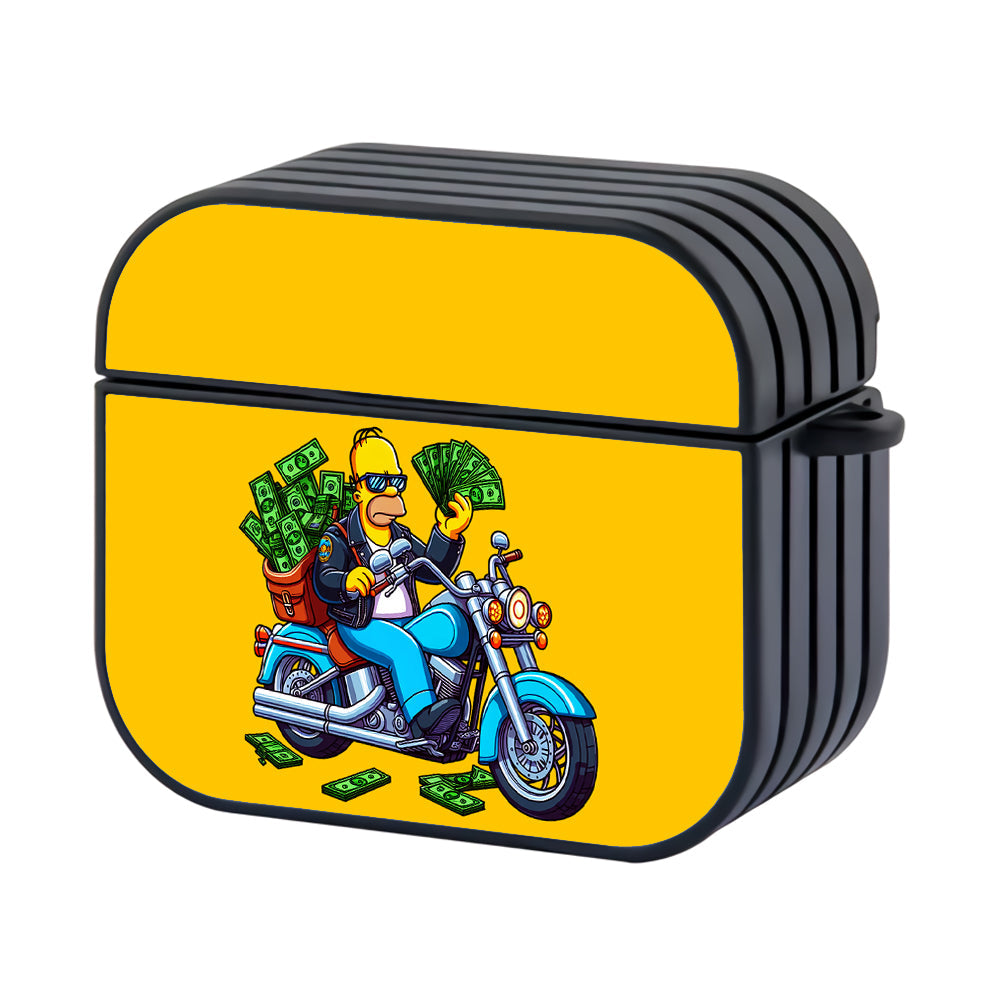 Homer Simpson Riding A Motorcycle Apple AirPods 4 Case - AirPod Case - Altracase