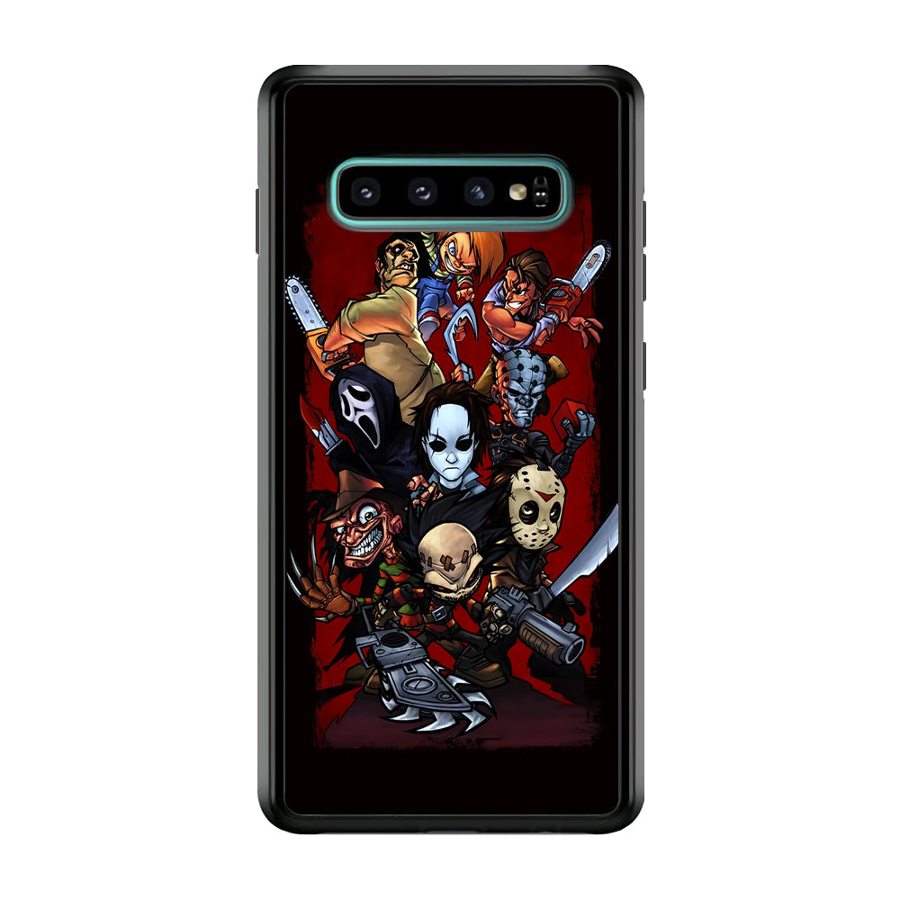 Horror Character Cartoon Samsung Galaxy S10 Case-Phone Case-Rubber Black (2D Case)-Altracase