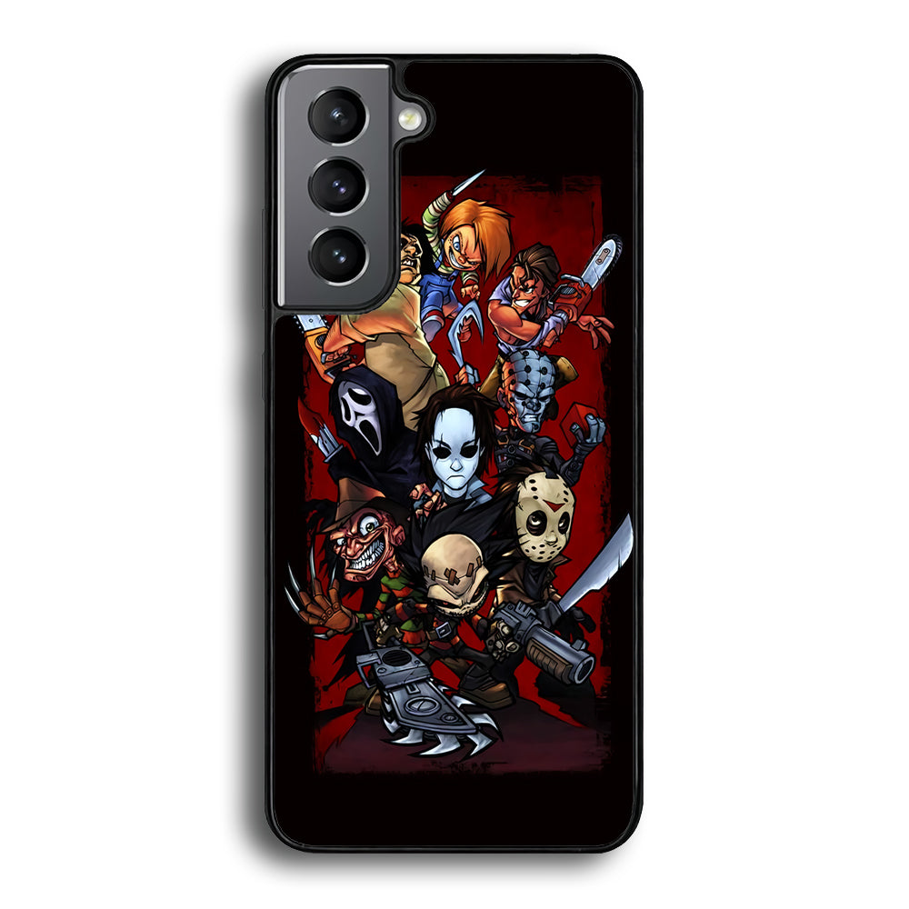 Horror Character Cartoon Samsung Galaxy S21 Plus Case-Phone Case-Rubber Black (2D Case)-Altracase