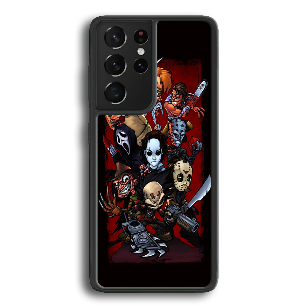 Horror Character Cartoon Samsung Galaxy S23 Ultra Case-Phone Case-Rubber Black (2D Case)-Altracase