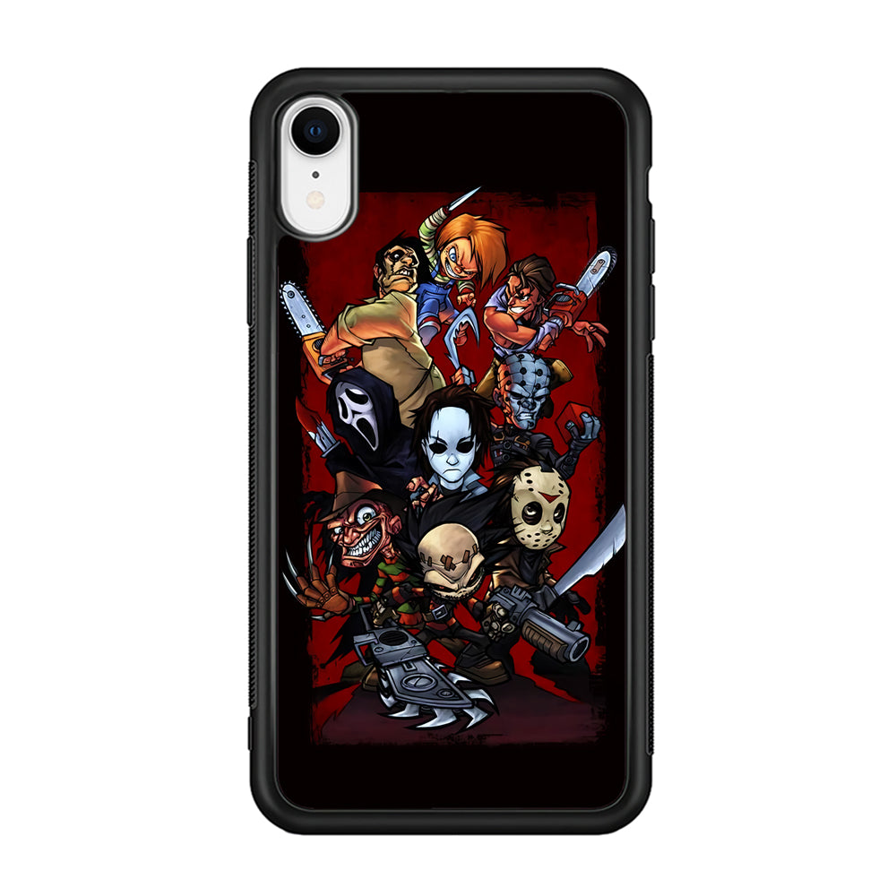 Horror Character Cartoon iPhone XR Case-Phone Case-Rubber Black (2D Case)-Altracase