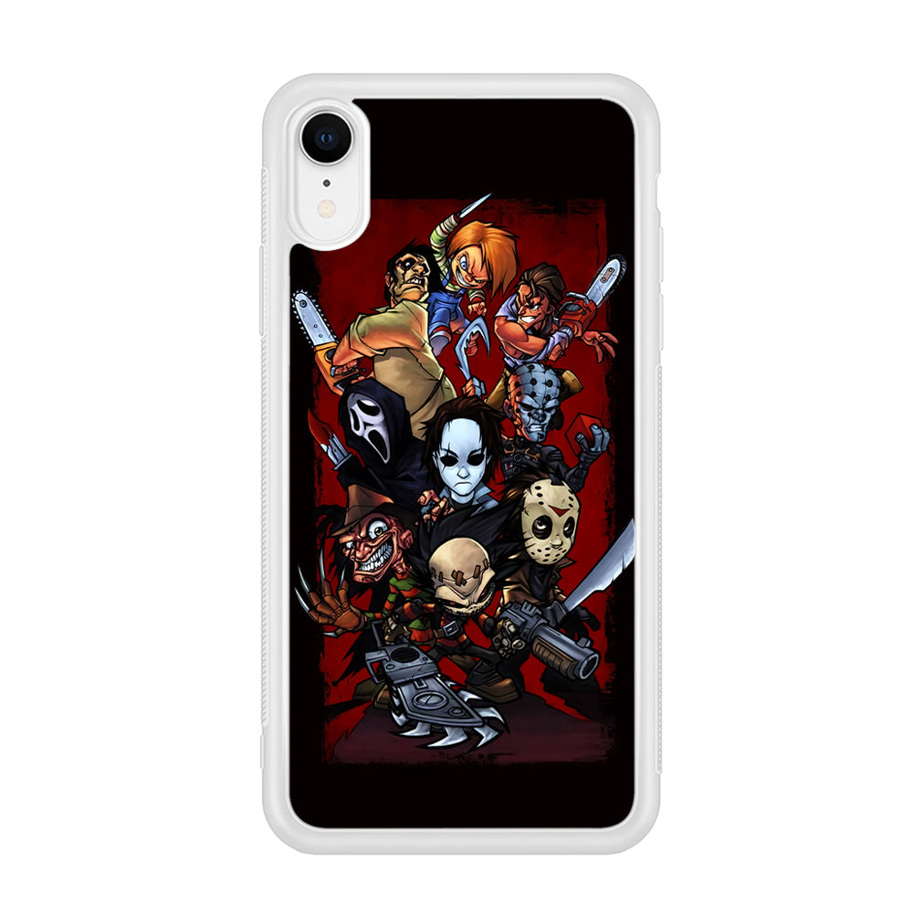 Horror Character Cartoon iPhone XR Case-Phone Case-Rubber White (2D Case)-Altracase