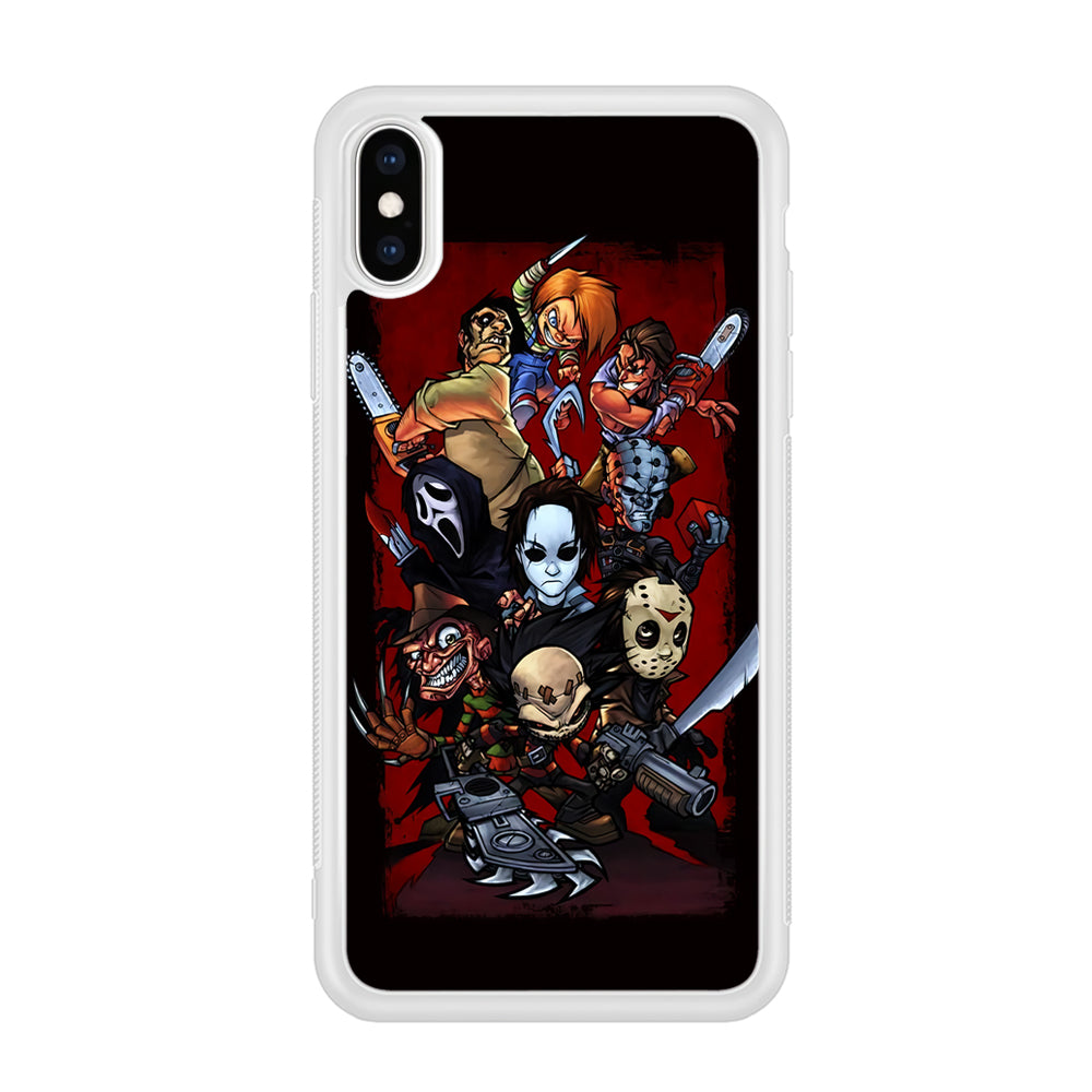 Horror Character Cartoon iPhone Xs Case-Phone Case-Rubber White (2D Case)-Altracase