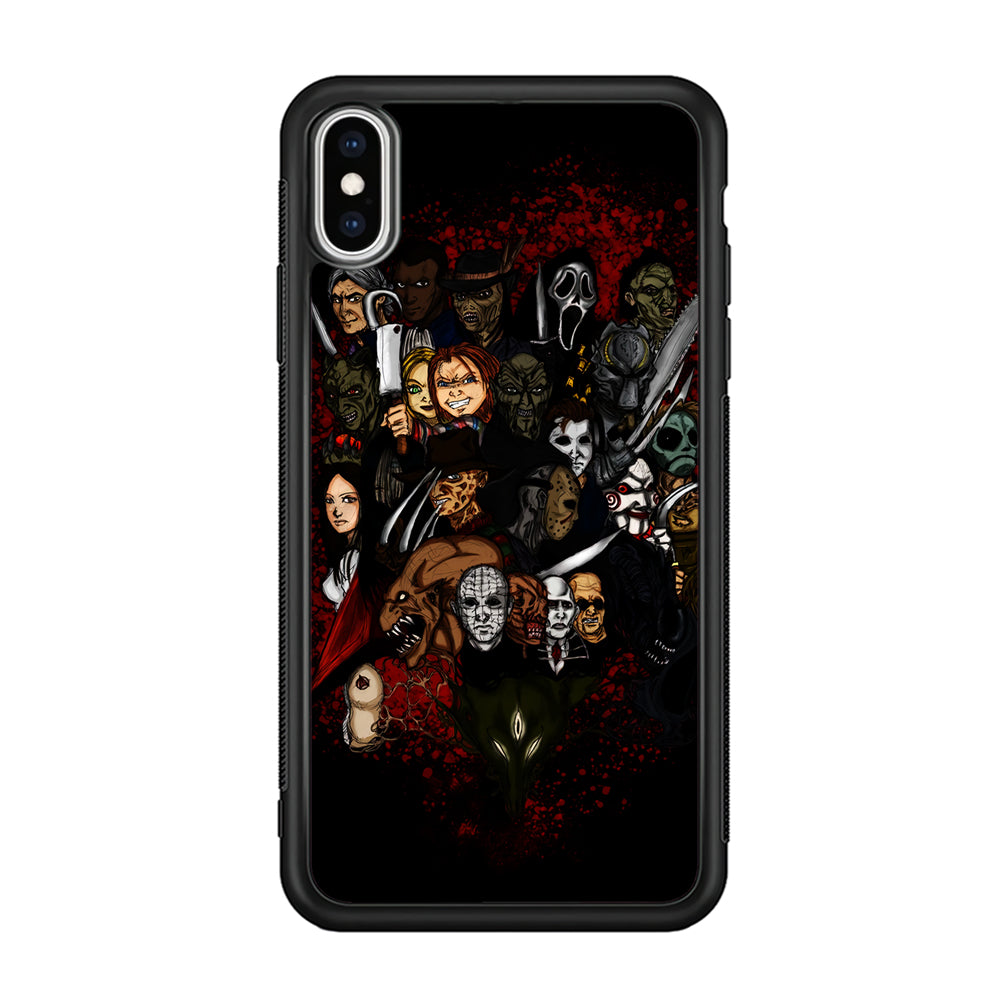 Horror Movie Character iPhone Xs Case-Phone Case-Rubber Black (2D Case)-Altracase