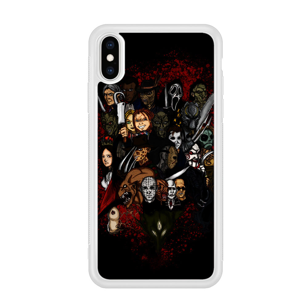 Horror Movie Character iPhone Xs Case-Phone Case-Rubber White (2D Case)-Altracase
