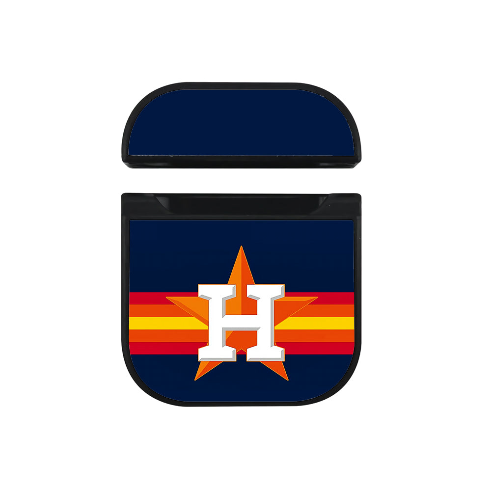 Houston Astros Logo Baseball Hard Plastic Case Cover For Apple Airpods-AirPod Case-Black-Altracase