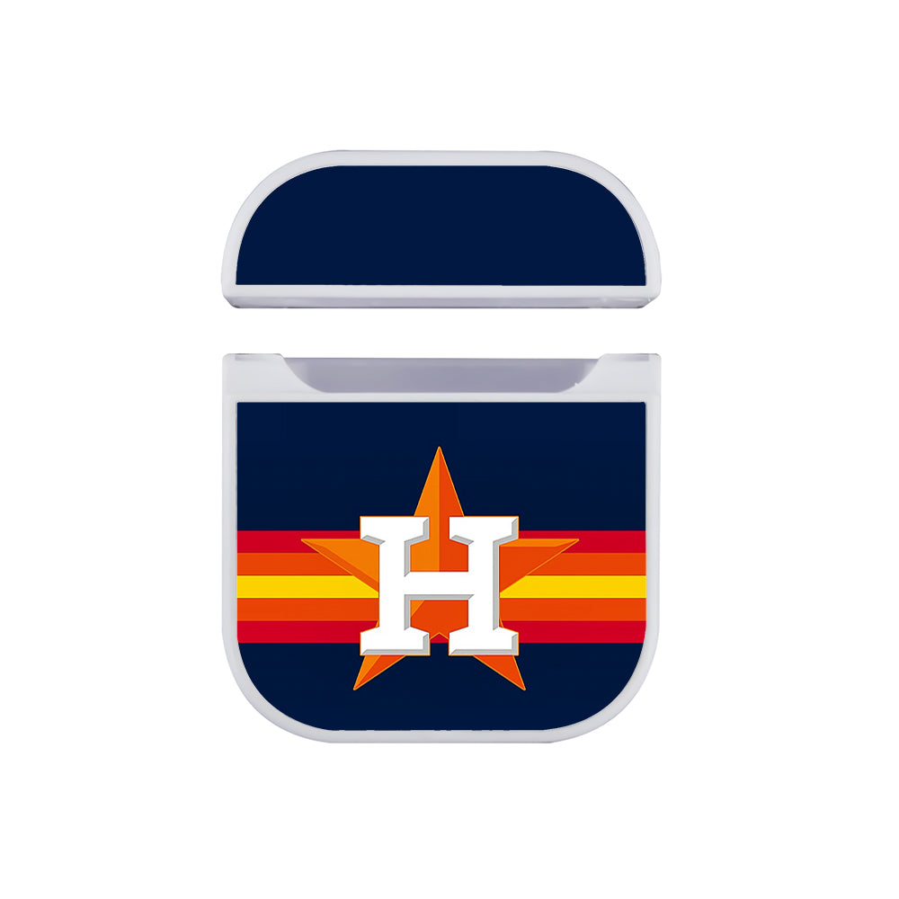 Houston Astros Logo Baseball Hard Plastic Case Cover For Apple Airpods-AirPod Case-White-Altracase