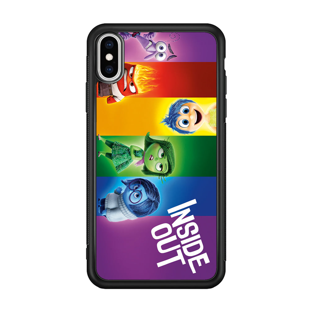 Inside Out Character iPhone Xs Case-Phone Case-Rubber Black (2D Case)-Altracase