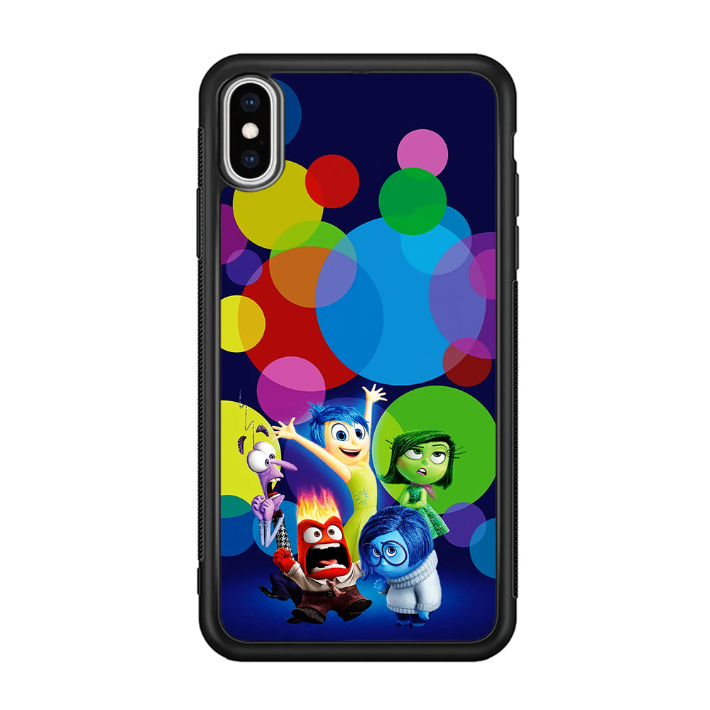 Inside Out Colorful Circle iPhone Xs Max Case-Phone Case-Rubber Black (2D Case)-Altracase