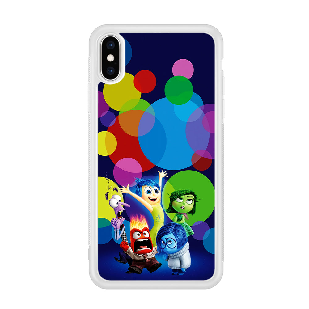 Inside Out Colorful Circle iPhone Xs Case-Phone Case-Rubber White (2D Case)-Altracase
