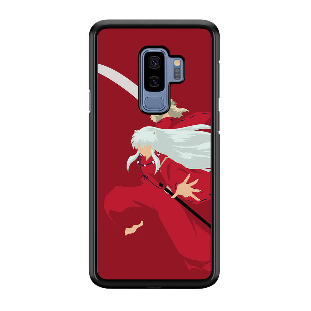 Inuyasha Red Background Samsung Galaxy S9 Plus Case-Phone Case-Rubber Black (2D Case)-Altracase
