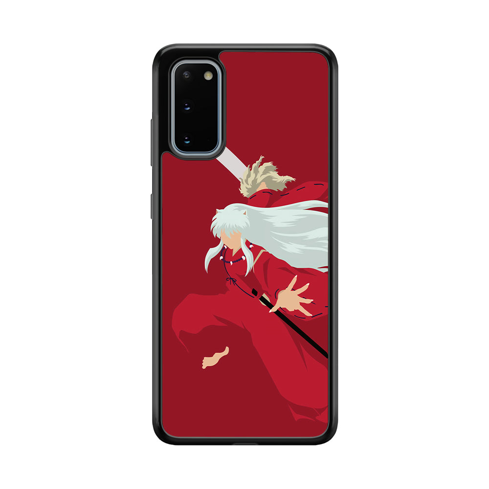 Inuyasha Red Background Samsung Galaxy S20 Case-Phone Case-Rubber Black (2D Case)-Altracase