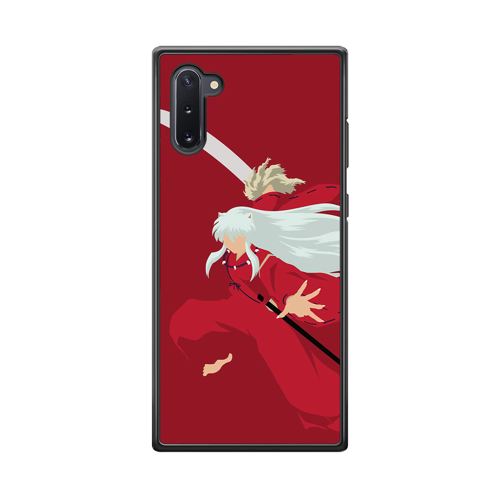 Inuyasha Red Background Samsung Galaxy Note 10 Case-Phone Case-Rubber Black (2D Case)-Altracase