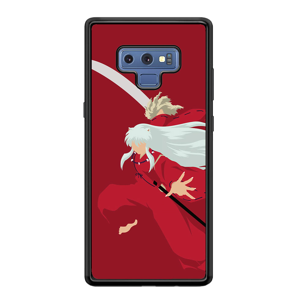 Inuyasha Red Background Samsung Galaxy Note 9 Case-Phone Case-Rubber Black (2D Case)-Altracase