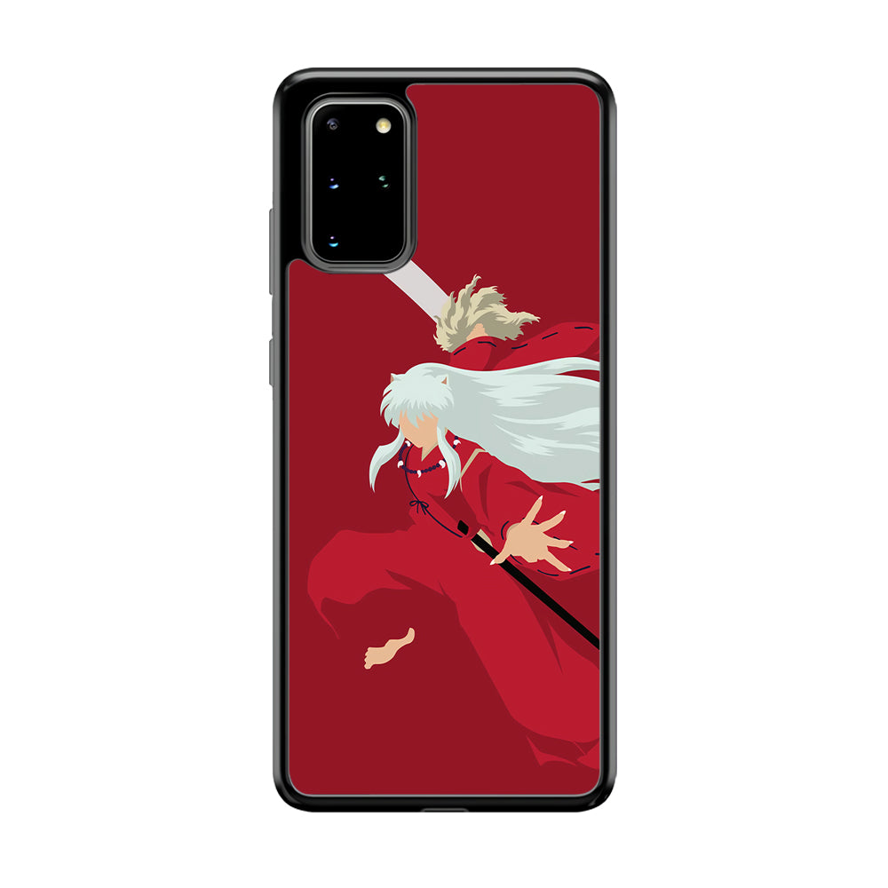 Inuyasha Red Background Samsung Galaxy S20 Plus Case-Phone Case-Rubber Black (2D Case)-Altracase