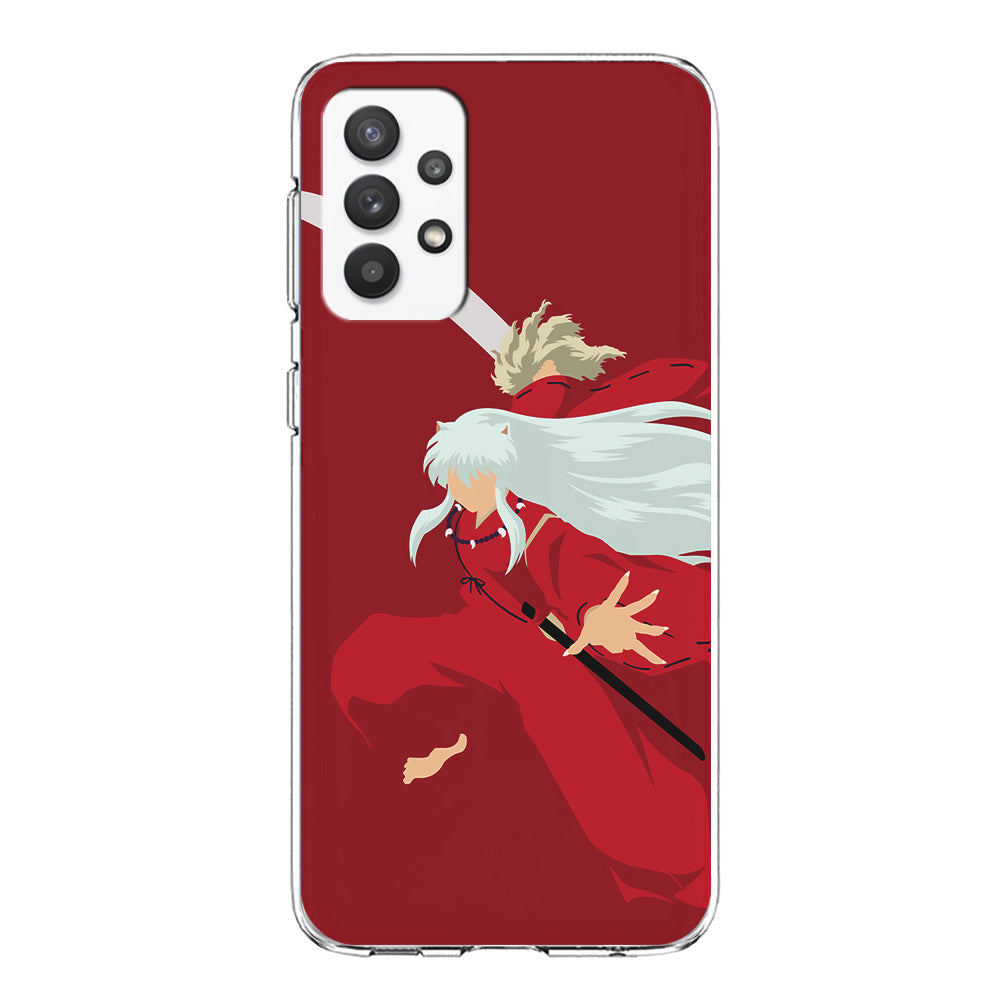 Inuyasha Red Background Samsung Galaxy A32 Case-Phone Case-Clear Soft Case-Altracase