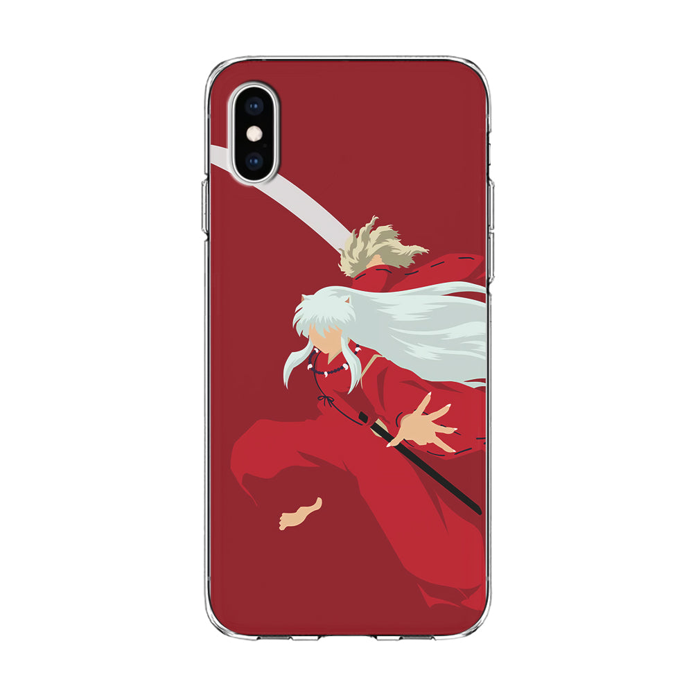 Inuyasha Red Background iPhone Xs Case-Phone Case-Clear Soft Case-Altracase