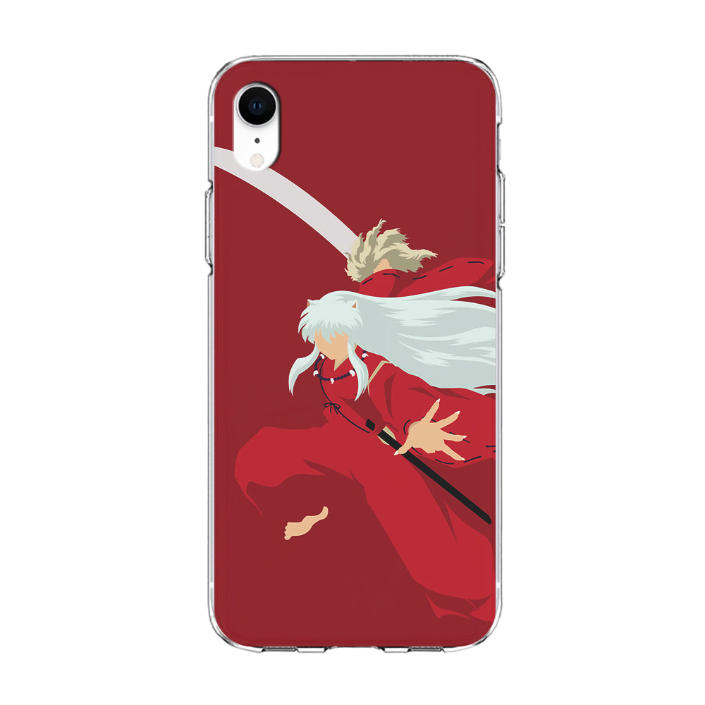 Inuyasha Red Background iPhone XR Case-Phone Case-Clear Soft Case-Altracase