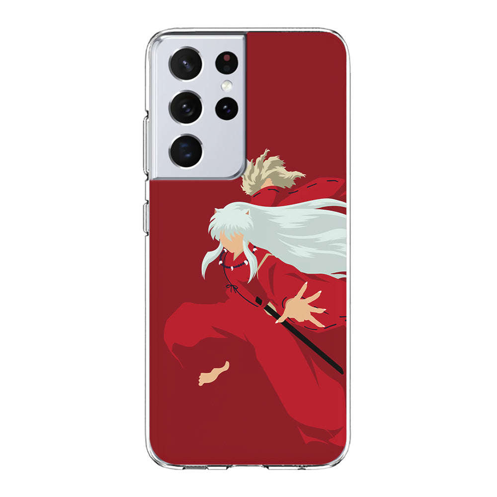 Inuyasha Red Background Samsung Galaxy S22 Ultra Case-Phone Case-Clear Soft Case-Altracase