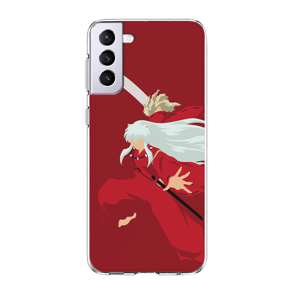 Inuyasha Red Background Samsung Galaxy S21 Plus Case-Phone Case-Clear Soft Case-Altracase