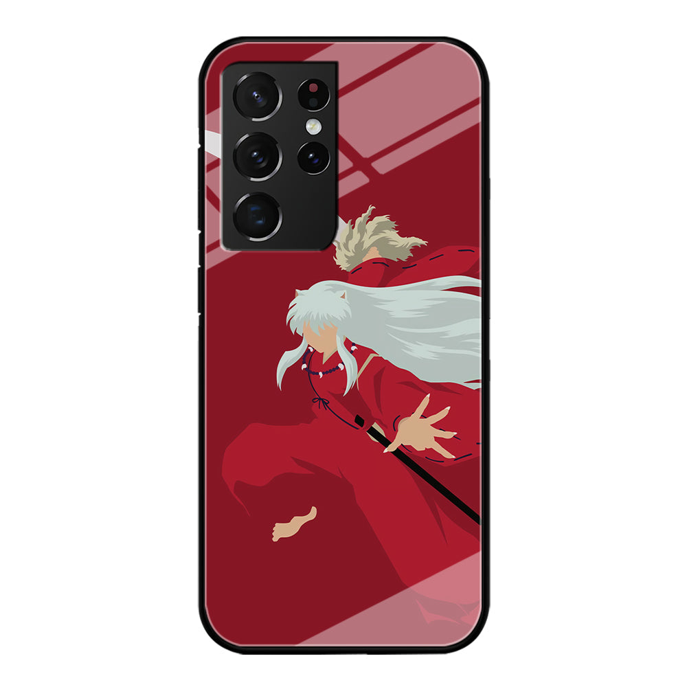 Inuyasha Red Background Samsung Galaxy S23 Ultra Case-Phone Case-Tempered Glass Case-Altracase
