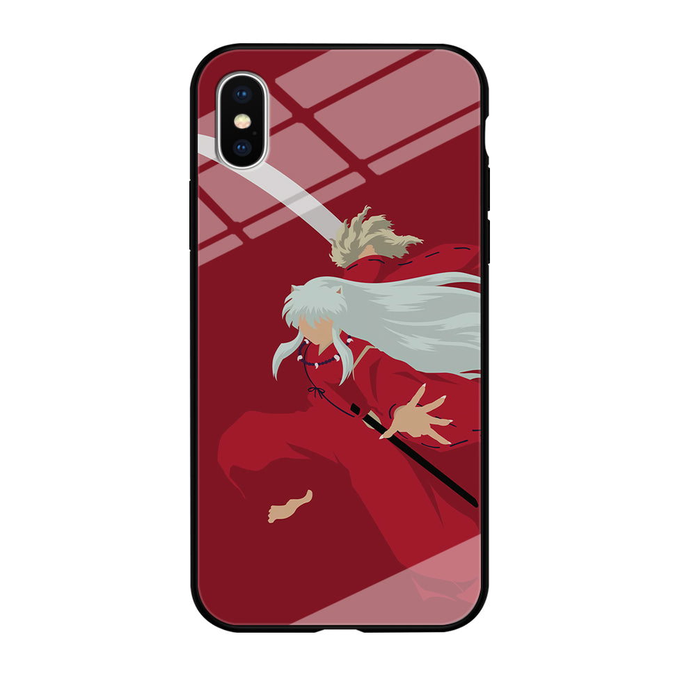 Inuyasha Red Background iPhone Xs Case-Phone Case-Tempered Glass Case-Altracase