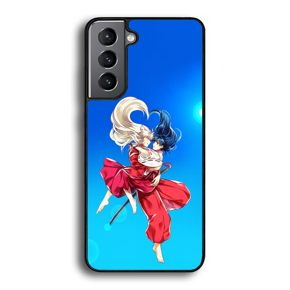 Inuyasha and Kagome Romantic Samsung Galaxy S21 Plus Case-Phone Case-Rubber Black (2D Case)-Altracase
