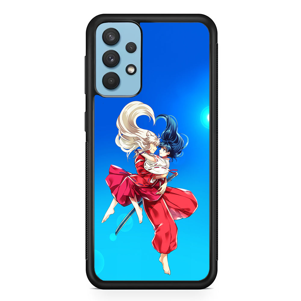 Inuyasha and Kagome Romantic Samsung Galaxy A32 Case-Phone Case-Rubber Black (2D Case)-Altracase