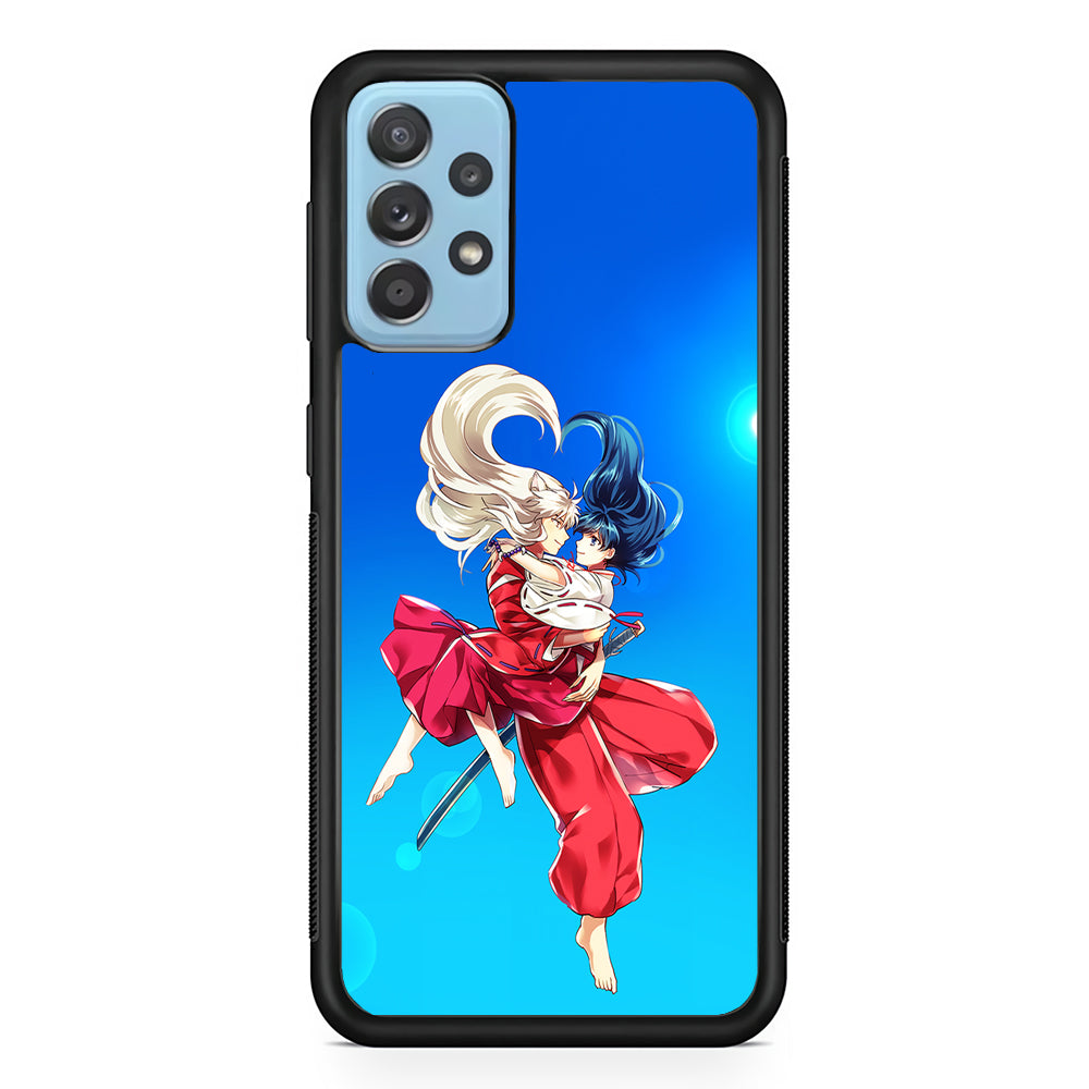 Inuyasha and Kagome Romantic Samsung Galaxy A52 Case-Phone Case-Rubber Black (2D Case)-Altracase