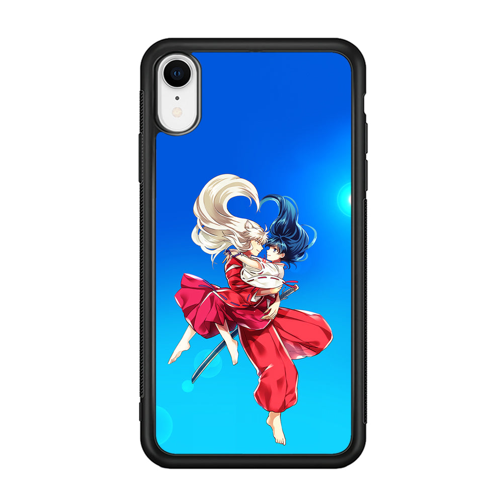 Inuyasha and Kagome Romantic iPhone XR Case-Phone Case-Rubber Black (2D Case)-Altracase
