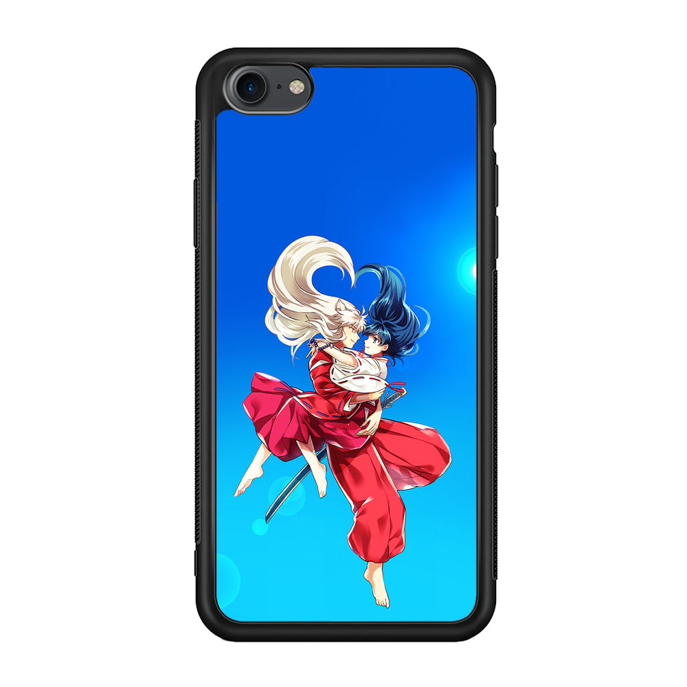 Inuyasha and Kagome Romantic iPhone SE 2020 Case-Phone Case-Rubber Black (2D Case)-Altracase