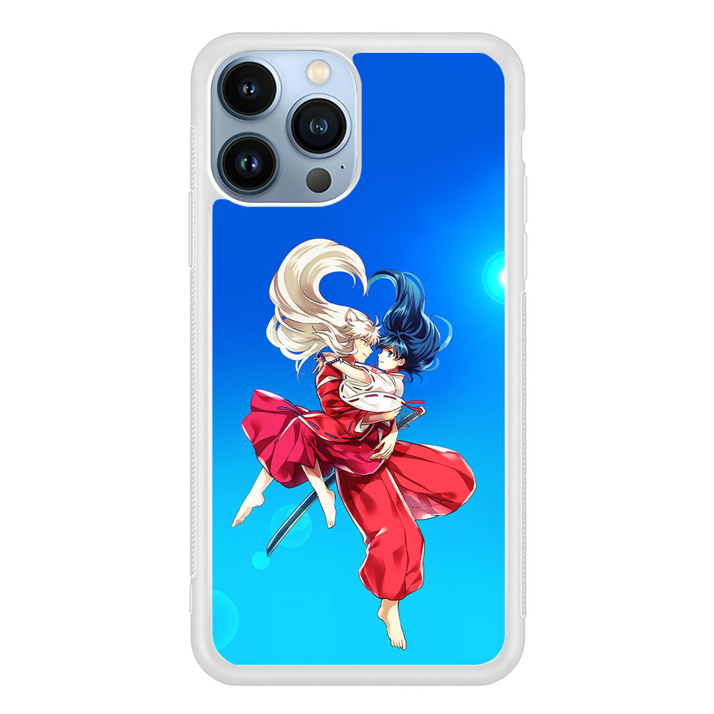Inuyasha and Kagome Romantic iPhone 15 Pro Max Case-Phone Case-Rubber White (2D Case)-Altracase