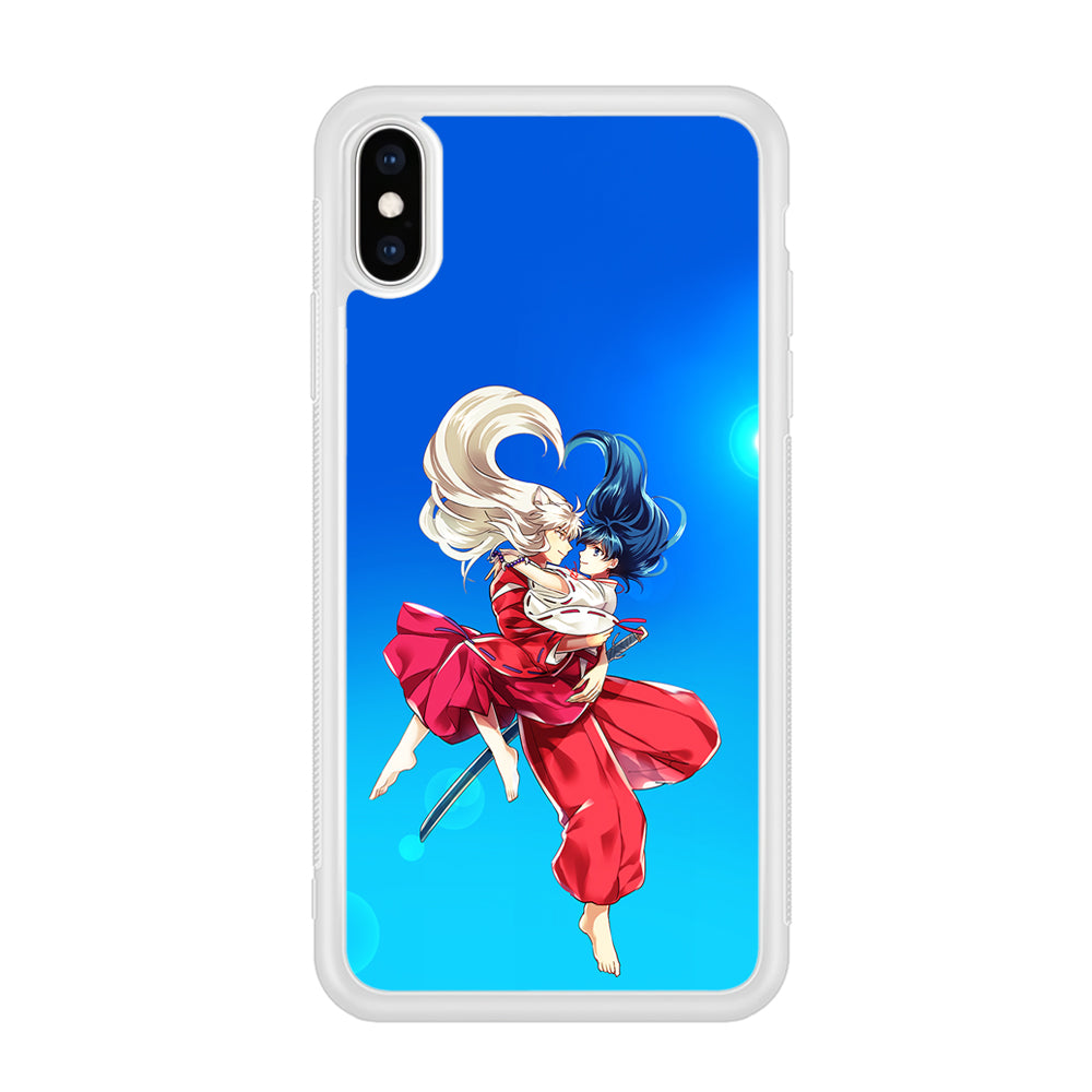 Inuyasha and Kagome Romantic iPhone X Case-Phone Case-Rubber White (2D Case)-Altracase