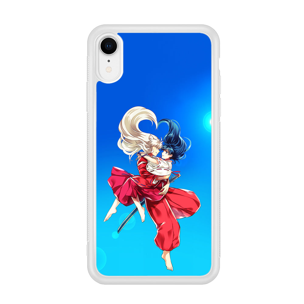 Inuyasha and Kagome Romantic iPhone XR Case-Phone Case-Rubber White (2D Case)-Altracase