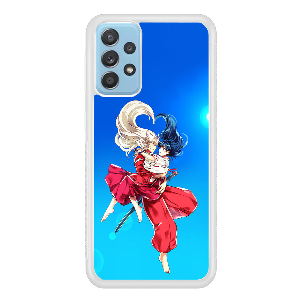 Inuyasha and Kagome Romantic Samsung Galaxy A52 Case-Phone Case-Rubber White (2D Case)-Altracase