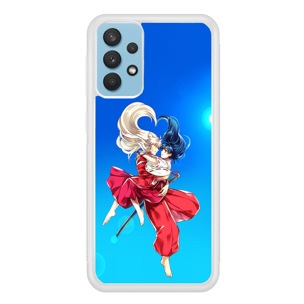 Inuyasha and Kagome Romantic Samsung Galaxy A32 Case-Phone Case-Rubber White (2D Case)-Altracase