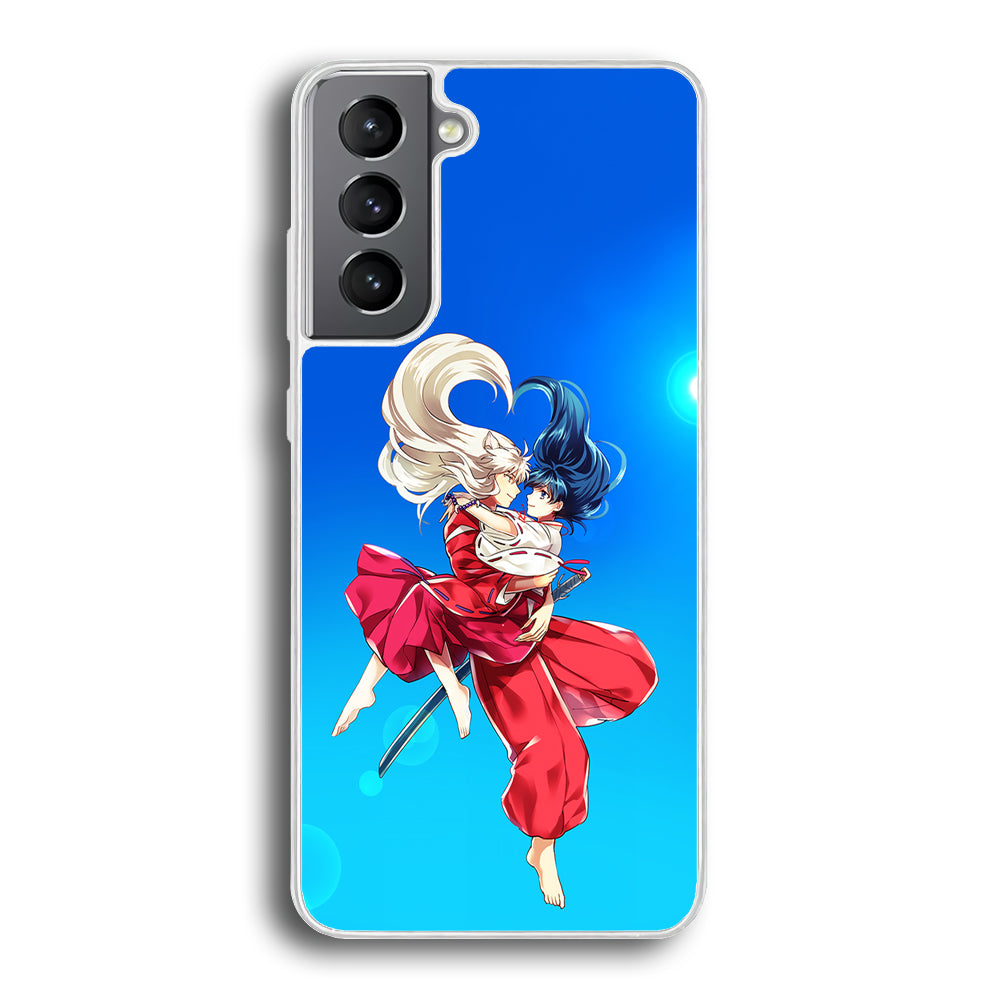 Inuyasha and Kagome Romantic Samsung Galaxy S21 Plus Case-Phone Case-Rubber White (2D Case)-Altracase
