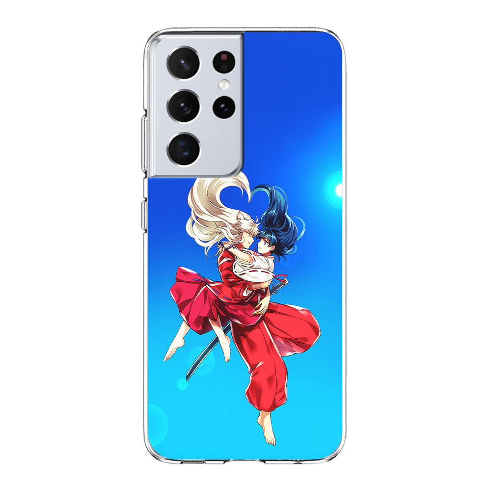 Inuyasha and Kagome Romantic Samsung Galaxy S23 Ultra Case-Phone Case-Clear Soft Case-Altracase