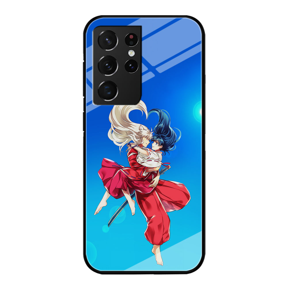 Inuyasha and Kagome Romantic Samsung Galaxy S23 Ultra Case-Phone Case-Tempered Glass Case-Altracase