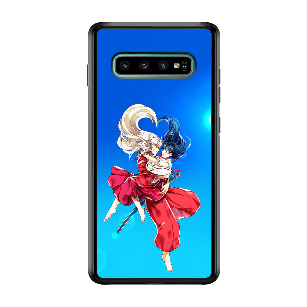 Inuyasha and Kagome Romantic Samsung Galaxy S10 Plus Case-Phone Case-Rubber Black (2D Case)-Altracase