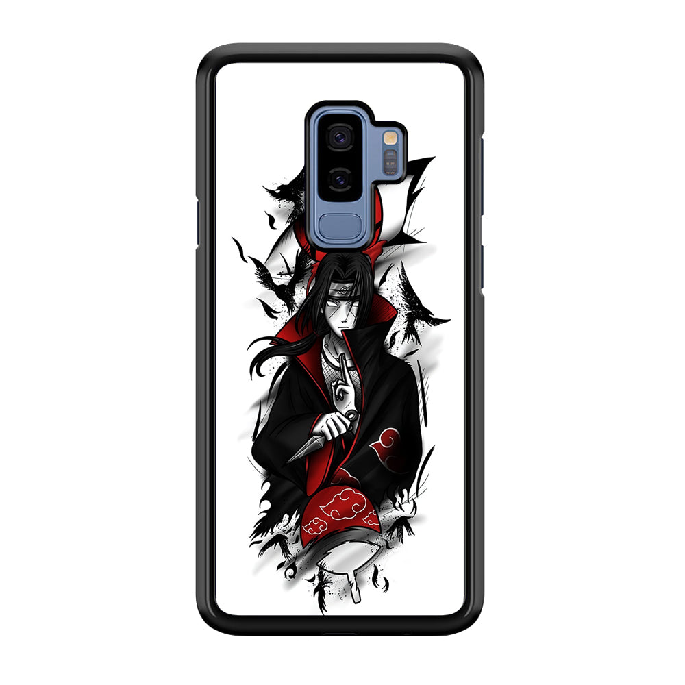 Itachi Uchiha White Samsung Galaxy S9 Plus Case-Phone Case-Rubber Black (2D Case)-Altracase