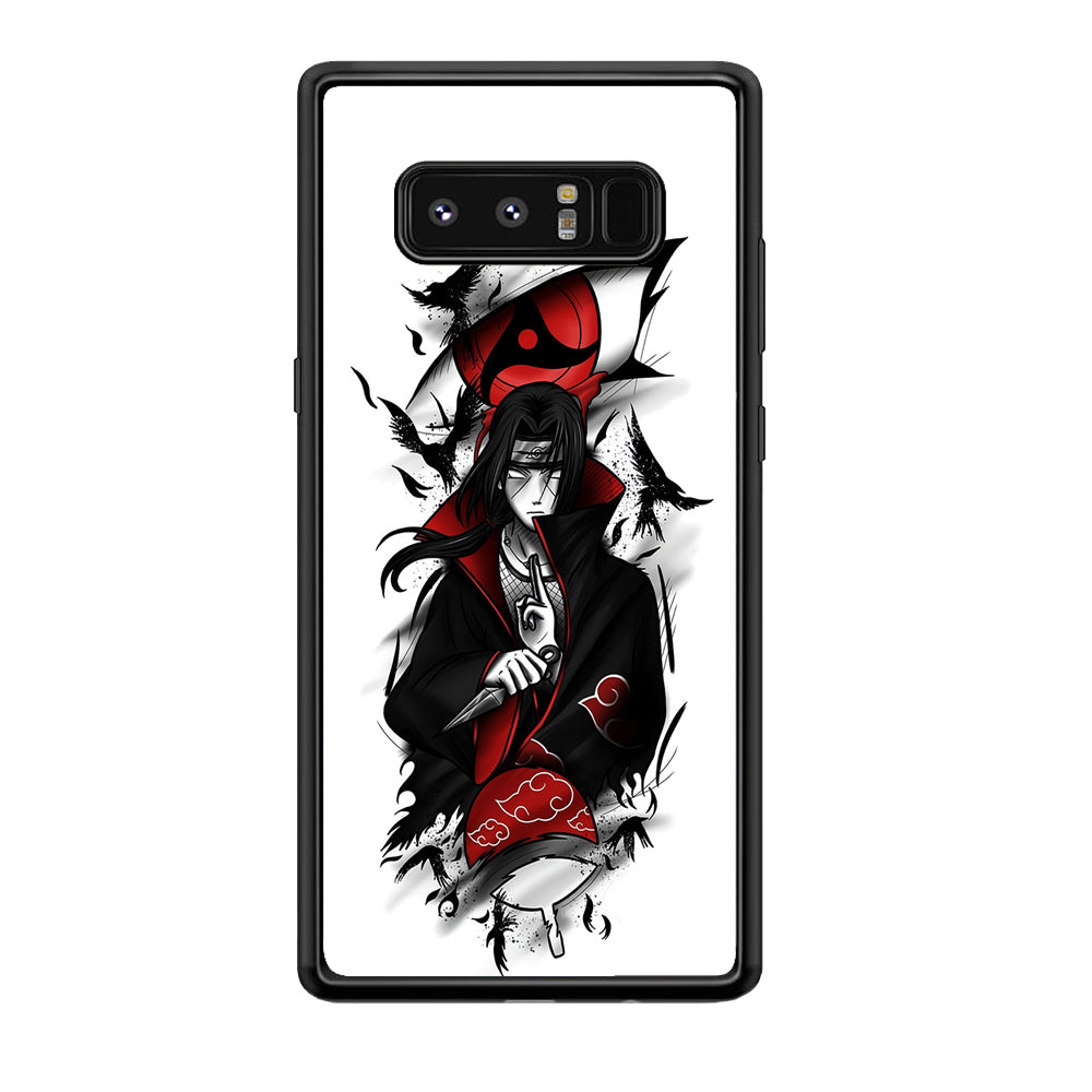 Itachi Uchiha White Samsung Galaxy Note 8 Case-Phone Case-Rubber Black (2D Case)-Altracase