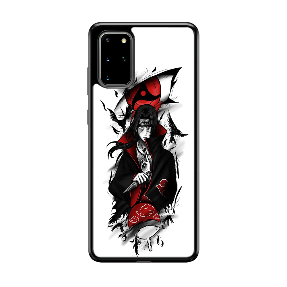 Itachi Uchiha White Samsung Galaxy S20 Plus Case-Phone Case-Rubber Black (2D Case)-Altracase