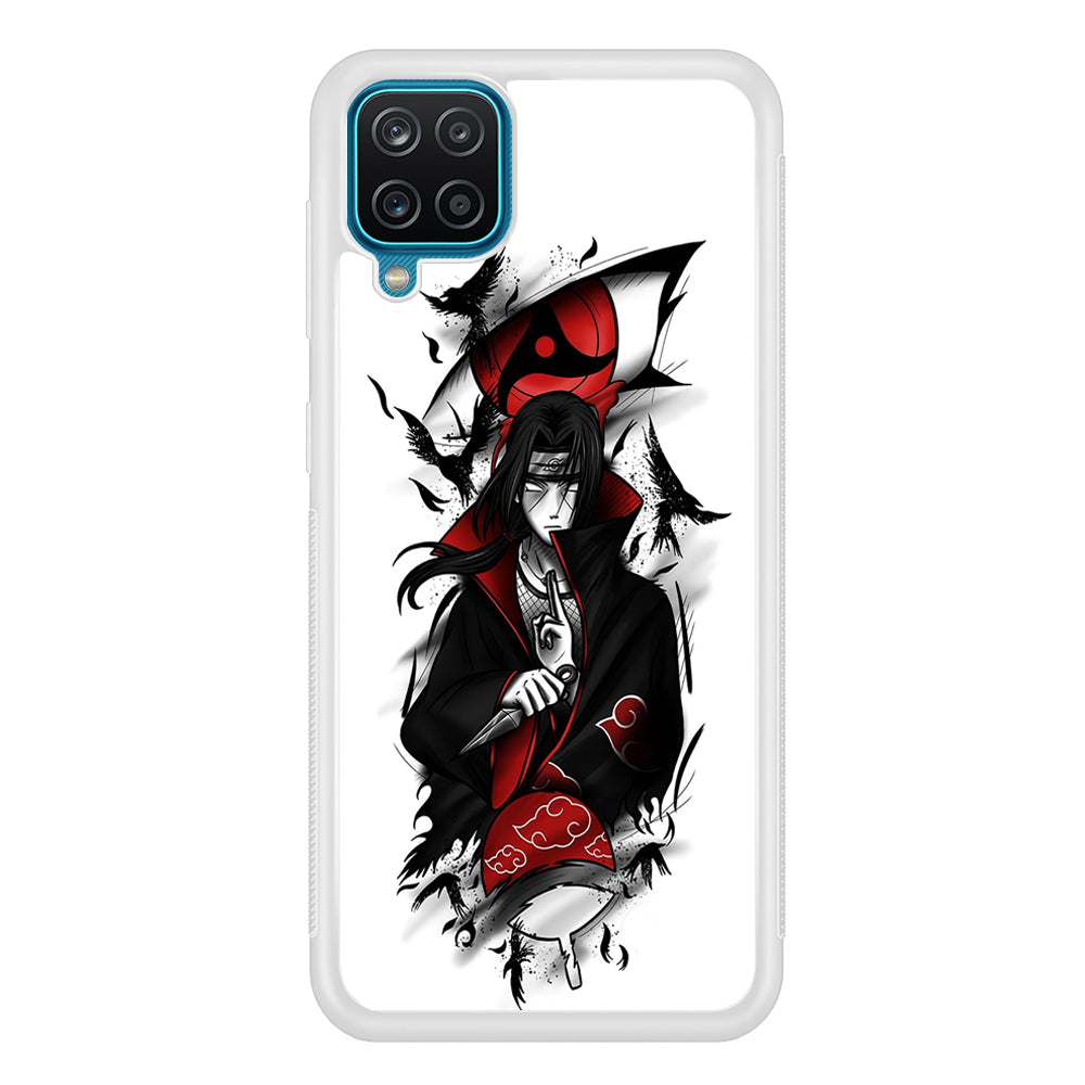 Itachi Uchiha White Samsung Galaxy A12 Case-Phone Case-Rubber White (2D Case)-Altracase