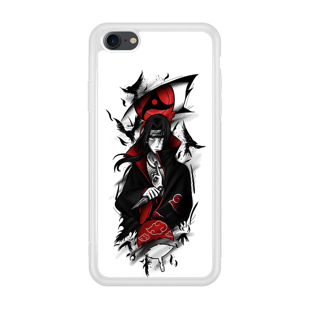 Itachi Uchiha White iPhone SE 2020 Case-Phone Case-Rubber White (2D Case)-Altracase