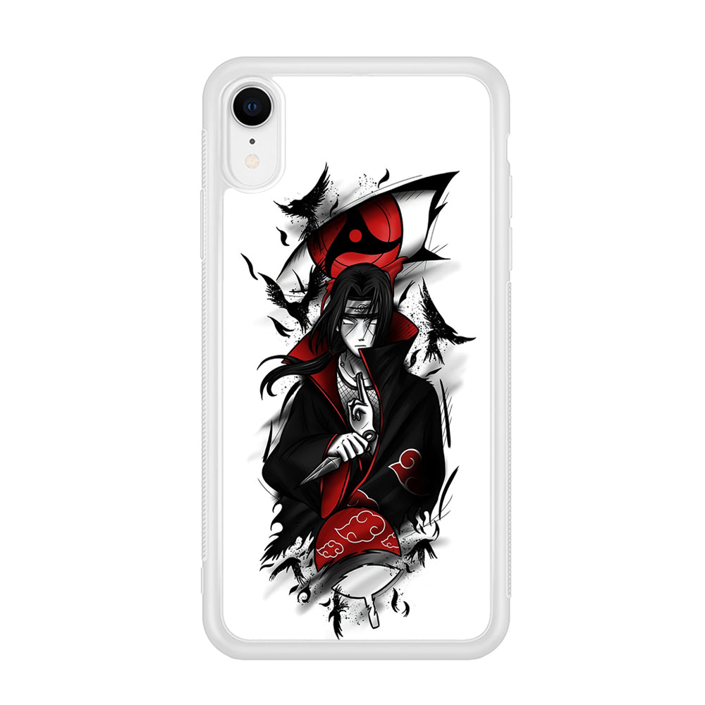 Itachi Uchiha White iPhone XR Case-Phone Case-Rubber White (2D Case)-Altracase