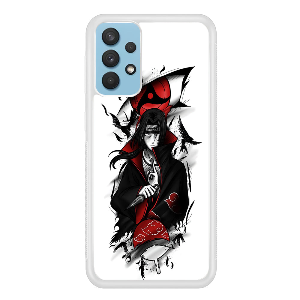 Itachi Uchiha White Samsung Galaxy A32 Case-Phone Case-Rubber White (2D Case)-Altracase