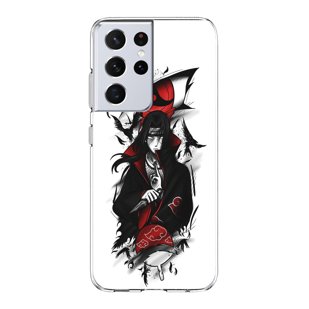 Itachi Uchiha White Samsung Galaxy S23 Ultra Case-Phone Case-Clear Soft Case-Altracase